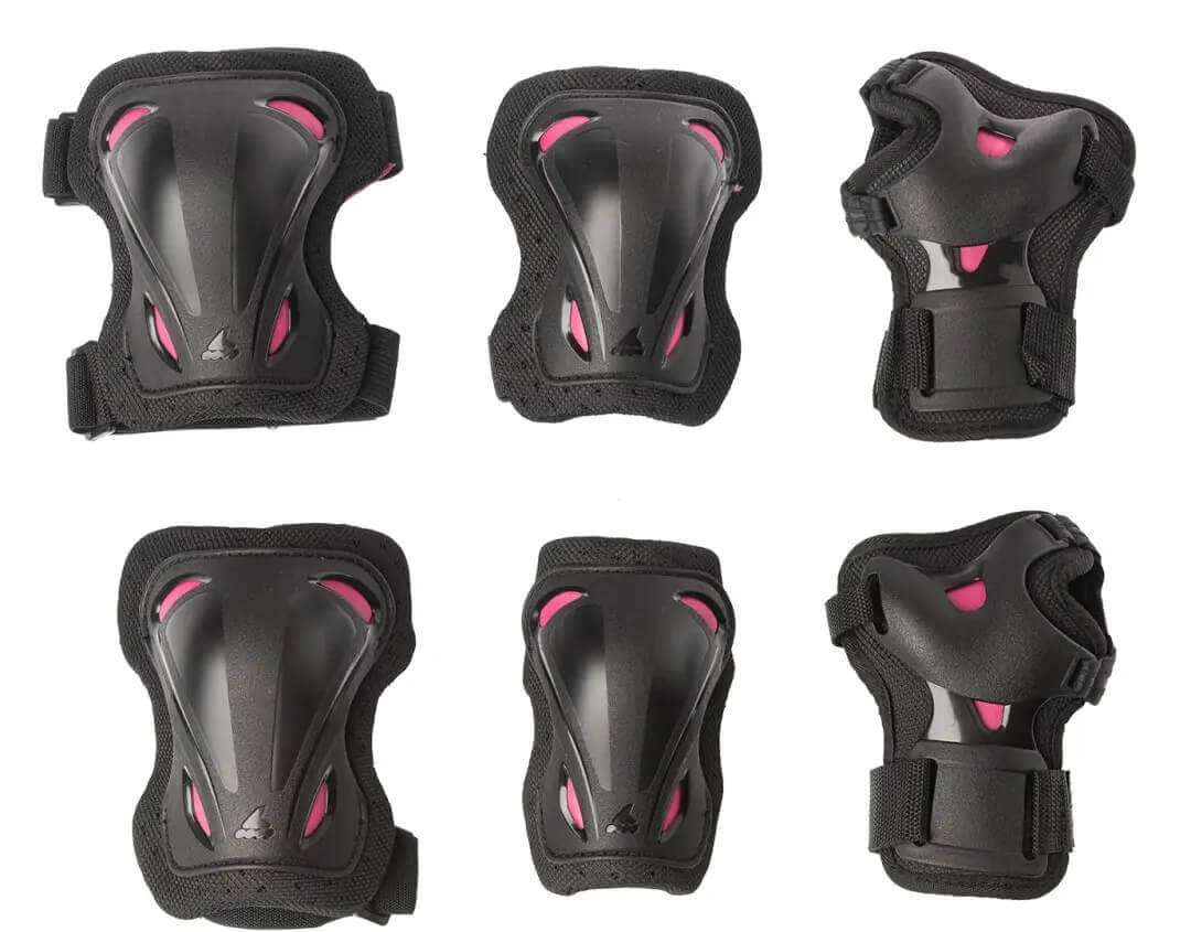 Rollerblade 3-delig betaalbare beschermingset voor vrouwen - Kleuren: BLACK/RASPBERRY